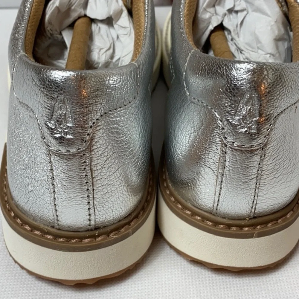 Hush Puppies Sabine silver leather sneakers - Picture 3 of 8